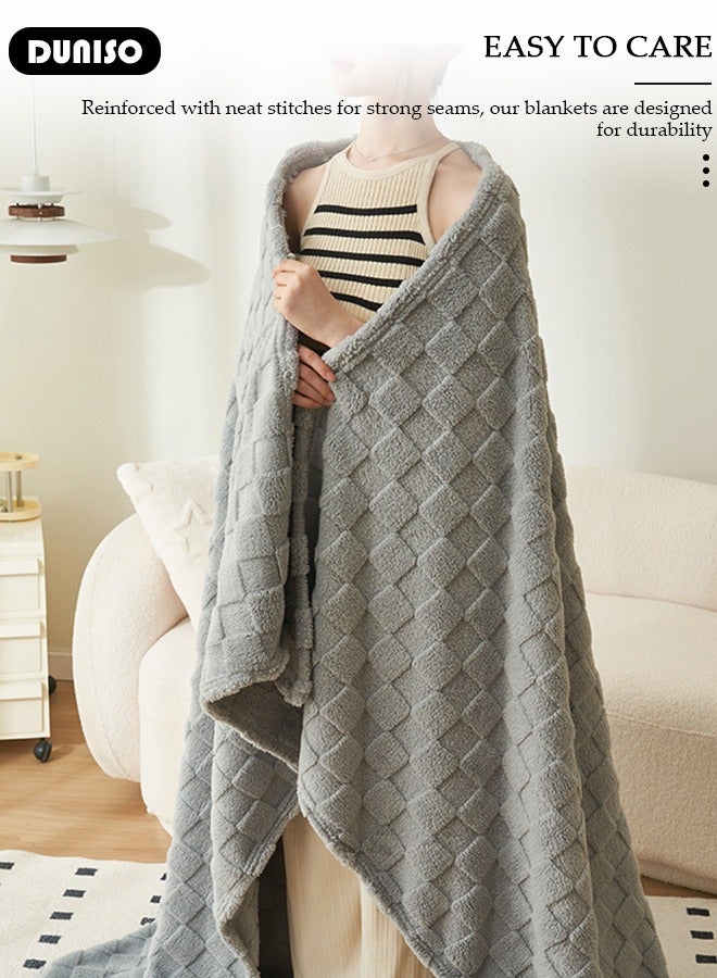 DUNISO بطانية رمي للكنبة أو السرير، بطانيات فائقة النعومة والراحة لتزيين الغرفة، دافئة وقابلة للتنفس، بطانية خفيفة الوزن ودافئة مناسبة للكنبة، الأريكة، السرير، الكرسي - Image 3