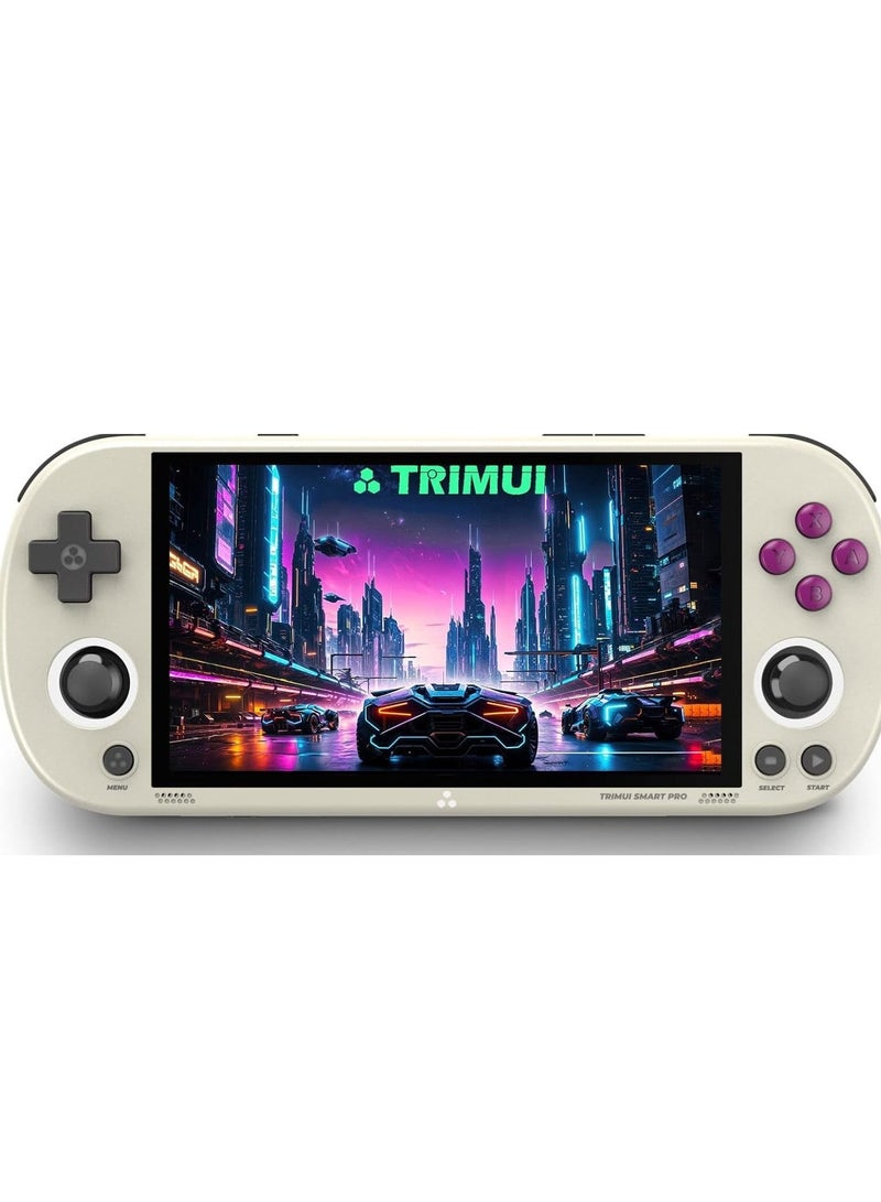 جهاز الألعاب المحمول Trimui Smart Pro بشاشة IPS مقاس 4.96 بوصة، نظام Linux، عصا تحكم، إضاءة RGB، لاعب ألعاب فيديو Retro هدية مع كرت ذاكرة 64 جيجبايت