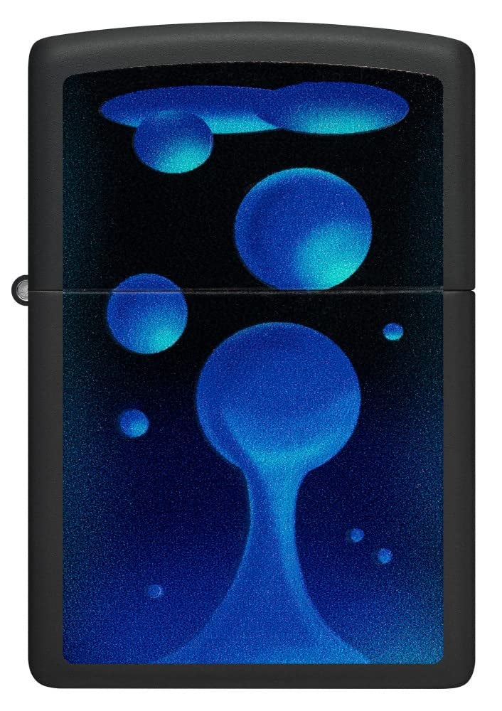 Zippo Black Light Lava Lamp Design Black Matte Windproof Pocket Fuel Refillable Lighter, BIS Certified - Image 3