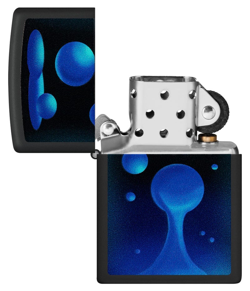 Zippo Black Light Lava Lamp Design Black Matte Windproof Pocket Fuel Refillable Lighter, BIS Certified - Image 5