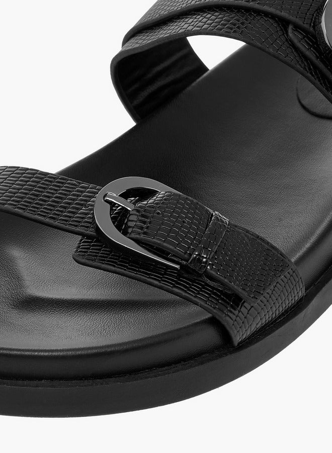 Celeste Women's Buckle Accent Slip-On Flat Sandals  - Image 4