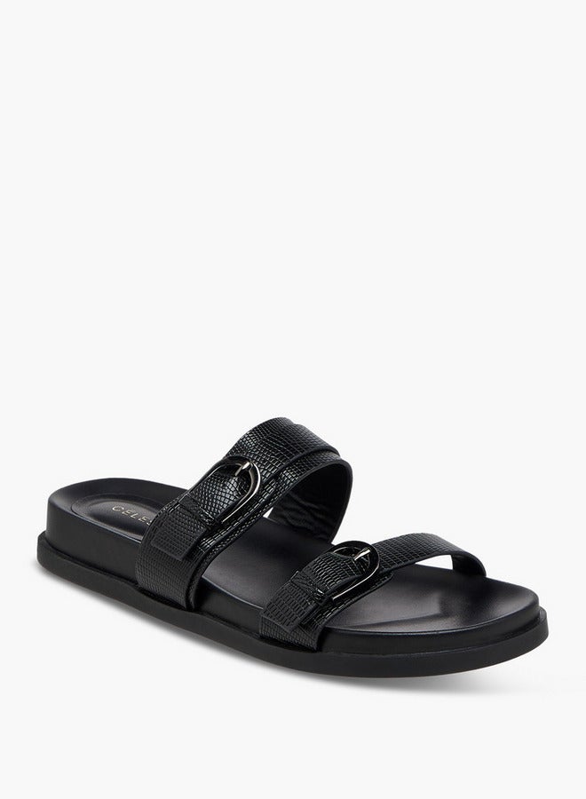 Celeste Women's Buckle Accent Slip-On Flat Sandals  - Image 2