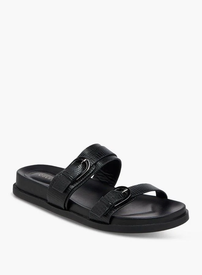 سيليست صنادل نسائية مسطحة سهلة الارتداء بإبزيم