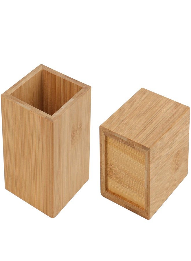 Tosnail 2 Pack Bamboo Pen Holder Pencil Holder for Desk, Makeup Brush Organizer Marker Pen Storage Cup for Office, School and Home - Image 5
