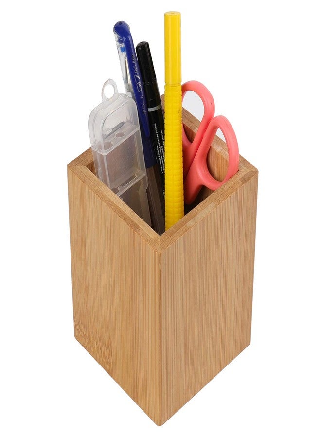 Tosnail 2 Pack Bamboo Pen Holder Pencil Holder for Desk, Makeup Brush Organizer Marker Pen Storage Cup for Office, School and Home - Image 4