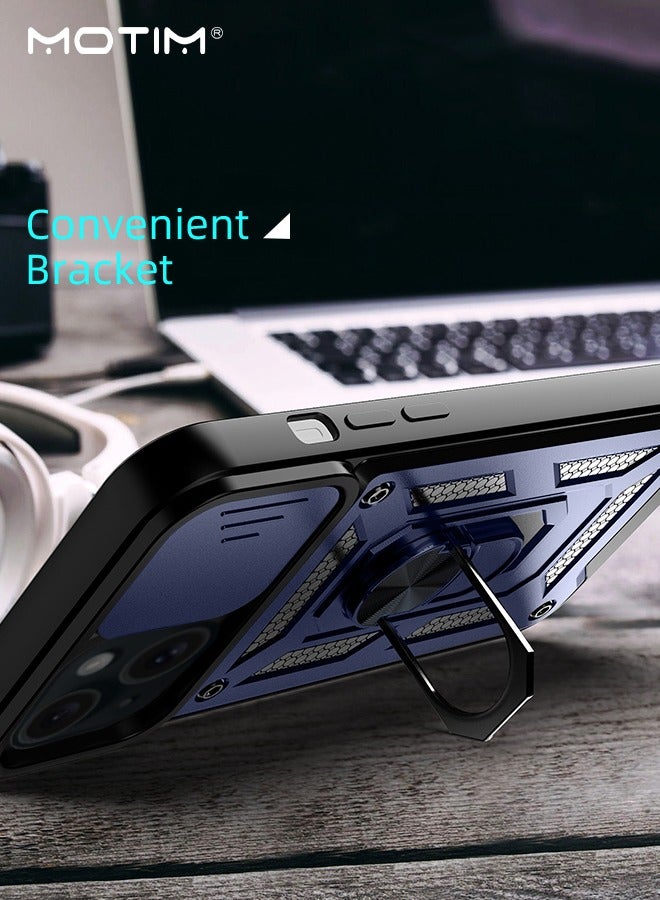 Motim iPhone 15 Armor Case with Slide Camera Cover and Kickstand, Phone Case for iPhone 15 with Magnetic Car Mount Holder,  Full Body Protective Cover Shockproof Phone Case  - Image 3
