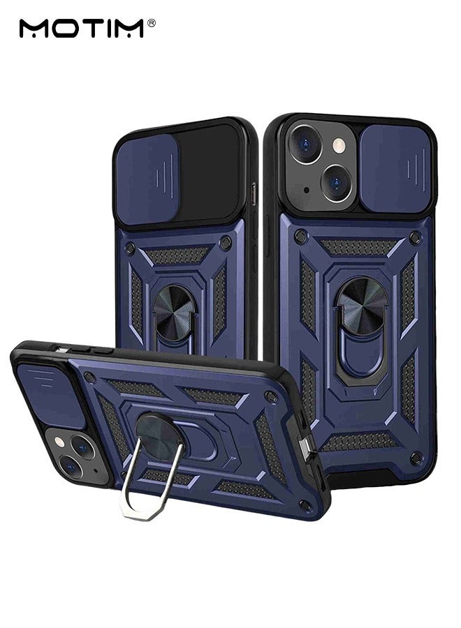 Motim iPhone 15 Armor Case with Slide Camera Cover and Kickstand, Phone Case for iPhone 15 with Magnetic Car Mount Holder,  Full Body Protective Cover Shockproof Phone Case  - Image 1