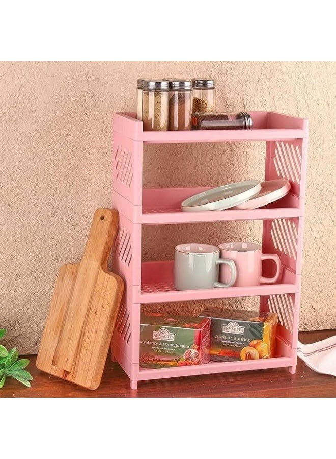 سبيس شوب رف تخزين مكتبي بثلاث طبقات صناديق تخزين لمستحضرات التجميل والعناية بالبشرة منظم مكياج مقاوم للغبار منظم مكتبي - Image 2