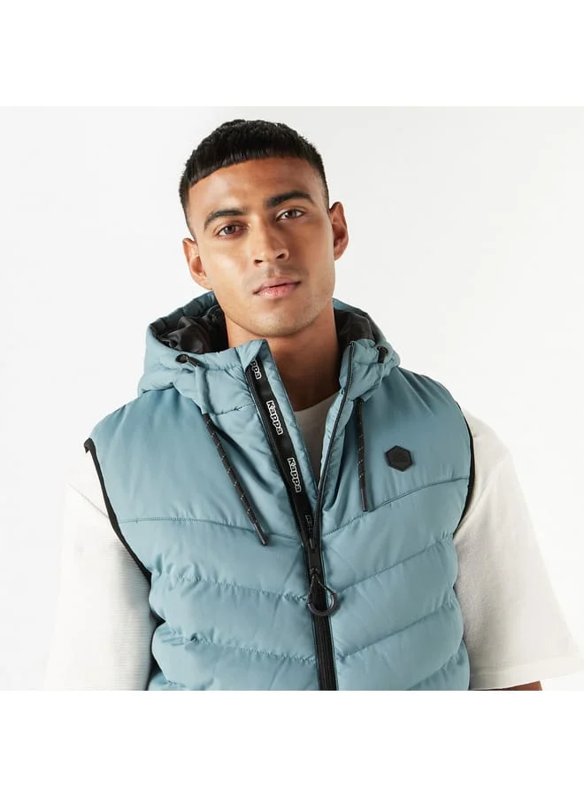 Kappa Kappa Quilted Sleeveless Zip Through Jacket with Hood and Pockets
