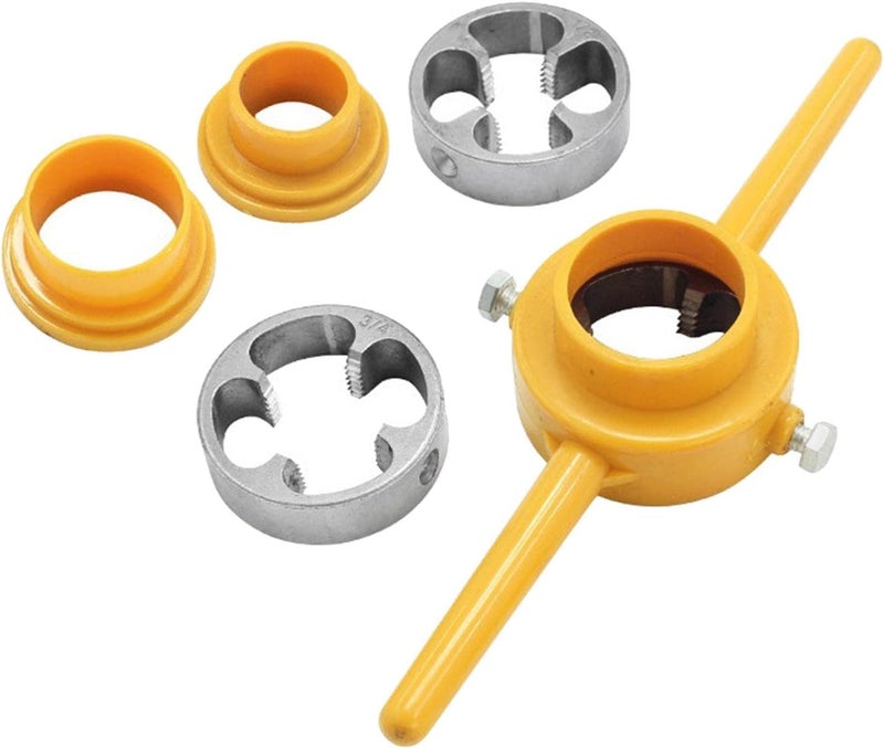 كلاراكو مجموعة أدوات PVC، مجموعة قوالب NPT، مجموعة لولبة خشبية ممتازة، أدوات لولبة أنابيب يدوية مقاس 1/2 بوصة، 3/4 بوصة، 1 بوصة، مجموعة صنابير NPT للجراج - Image 1