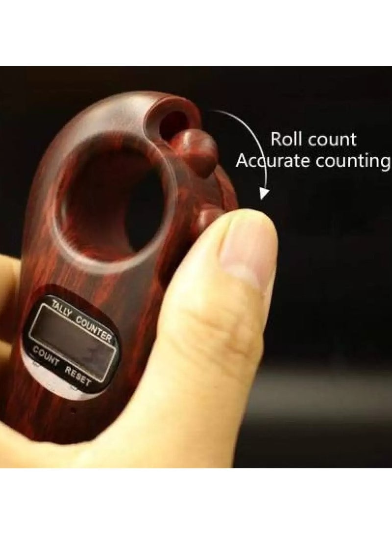 Prayer Beads With Digital Counter, Red - Image 4