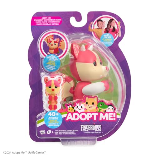 Fingerlings فنجيرلينغز اعتمدني! x، اعتمدني! دراجون بات كعكة الفراولة، حيوان أليف تفاعلي أسطوري مع أكثر من 40 صوتًا وتفاعل (للأعمار 5+) - Image 4