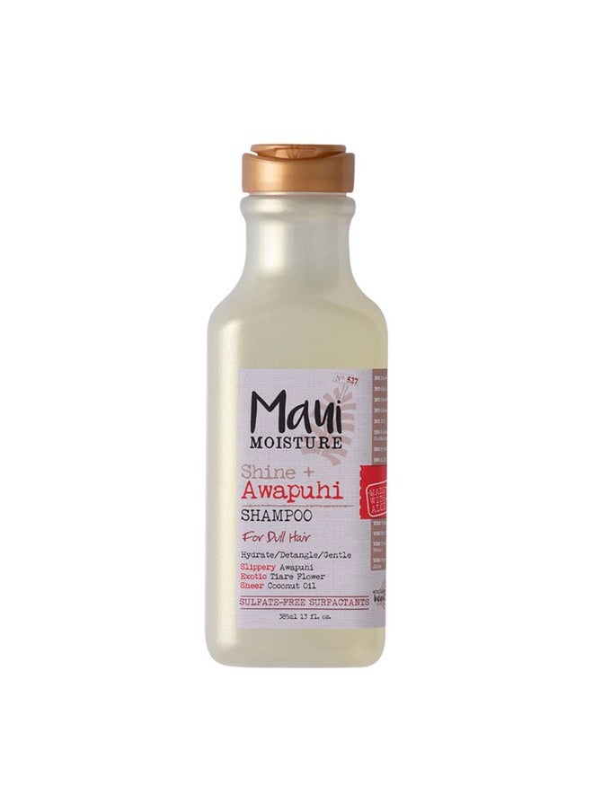 MAUI MOISTURE Maui Moisture Shine + Awapuhi Moisturizing Vegan Shampoo with Coconut Oils for Shiny Hair, Silicone-Free & Sulfate-Free Surfactant Aloe Shampoo to Detangle & Hydrate Dull Hair, 13 fl. Oz  - Image 1