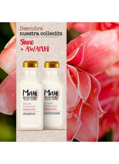MAUI MOISTURE Maui Moisture Shine + Awapuhi Moisturizing Vegan Shampoo with Coconut Oils for Shiny Hair, Silicone-Free & Sulfate-Free Surfactant Aloe Shampoo to Detangle & Hydrate Dull Hair, 13 fl. Oz  - Image 3