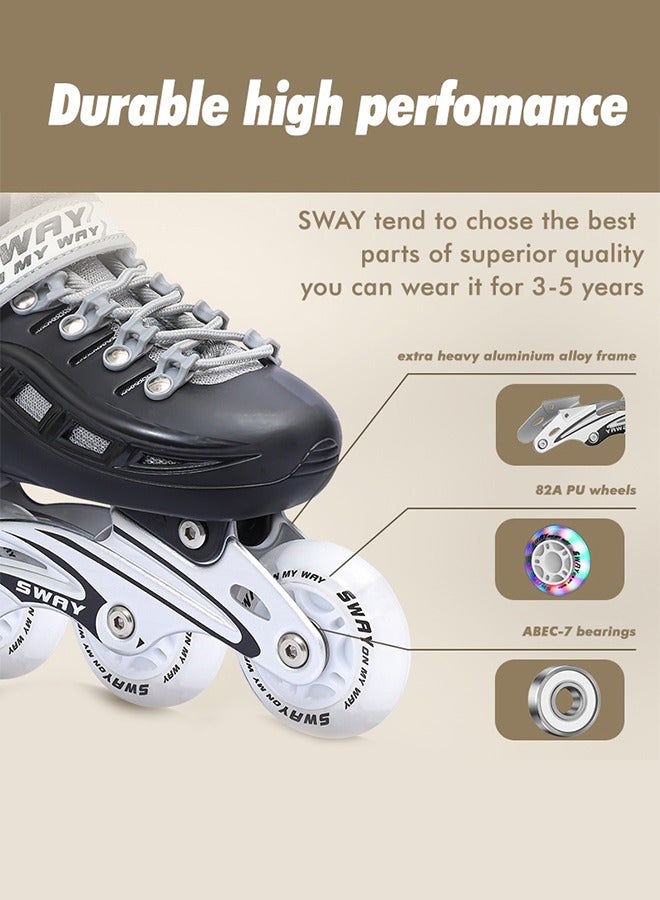 sway Inline Skate Sports For Kids 8 Light UP Wheels Girls and Boys Roller Skates Shine, Fun Illuminating Roller Skates, Outdoor Fitness Skates - Image 5