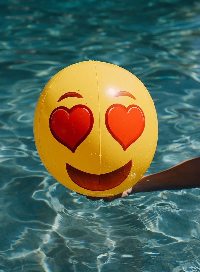 Coconut Float Emoji Beach Ball Heart Eyes - 18 Inch Inflatable Beach Ball - Great for Summer Parties & Swim Events - Image 4