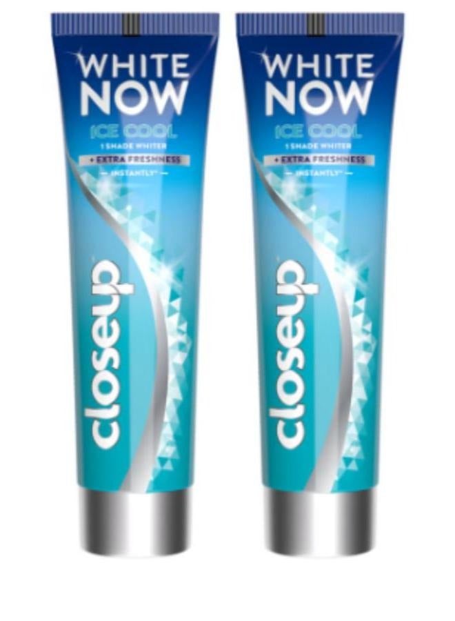 Close Up Set of 2 White Now Toothpaste (Ice Cool) 2 x 75 ml - Image 1