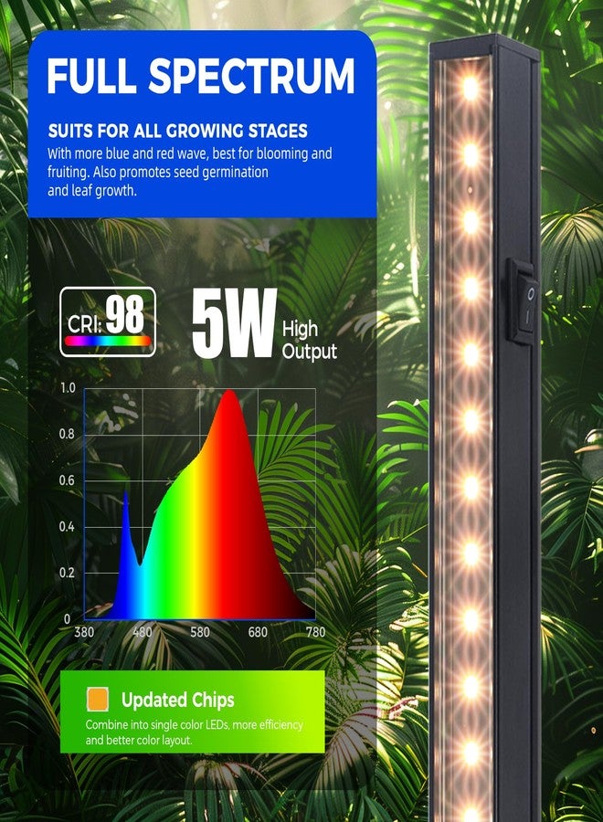 Barrina - Grow Lights For Indoor Plants, Full Spectrum Solar Light, Black Cover Led Bulbs, T5 Light Strip, 1Ft Plant Growing Plants - Image 4