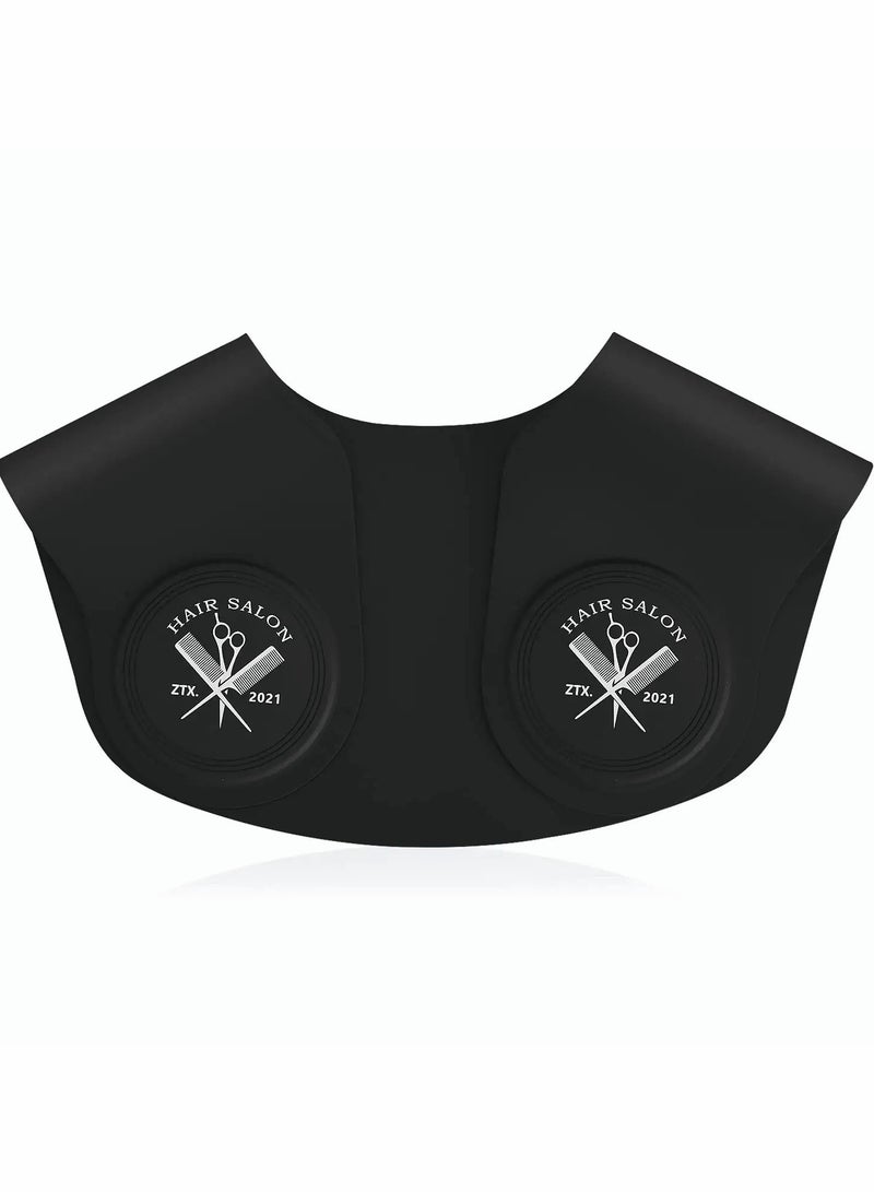 Excefore Hair Cutting Collar, Silicone Weighted Hair Dye Collar, Silicone Haircut Neck Guard Shield, Rubber Neck Wrap, Barber Shop Hair Cutting Pad for Salon Hairdressing Hair Coloring - Black - Image 1