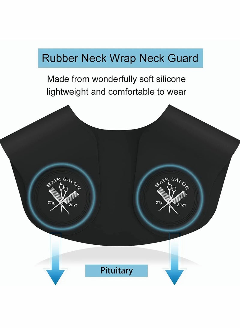 Excefore Hair Cutting Collar, Silicone Weighted Hair Dye Collar, Silicone Haircut Neck Guard Shield, Rubber Neck Wrap, Barber Shop Hair Cutting Pad for Salon Hairdressing Hair Coloring - Black - Image 4