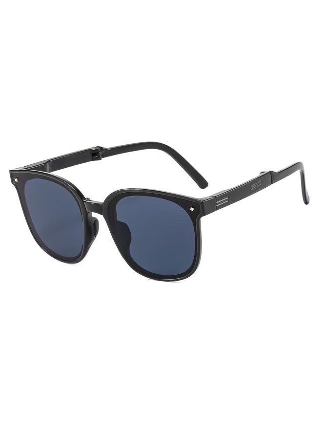 Baixiaoshe Folding Sungl For Women, Driving Gl, Anti-glare Eyewear, Lightweight Sungl, Black Frame With Gray Lenses