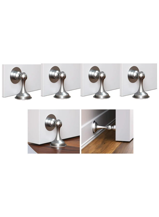 ROBUSTLINE Pack Of 4 Magnet Door Holder Stainless Seel Slip Resistant For Tiles Carpet Wood And Laminate Floors And Other Floor Surfaces Stop 3112  - Image 1