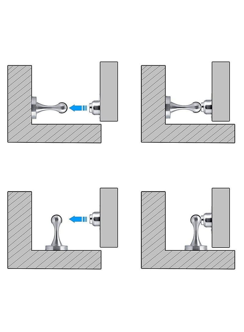 ROBUSTLINE Pack Of 4 Magnet Door Holder Stainless Seel Slip Resistant For Tiles Carpet Wood And Laminate Floors And Other Floor Surfaces Stop 3112  - Image 4