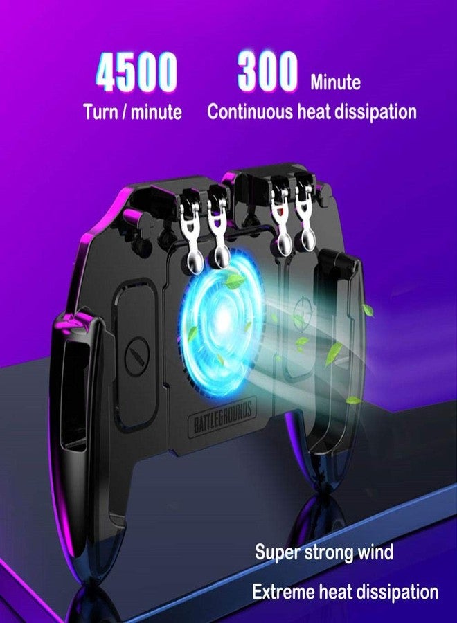 FURZEQIFA PUBG Mobile Controller Joystick Turnover Button Gamepad for PUBG iOS Android Six Finger Operating Gamepad With Cooling Fan - Image 2