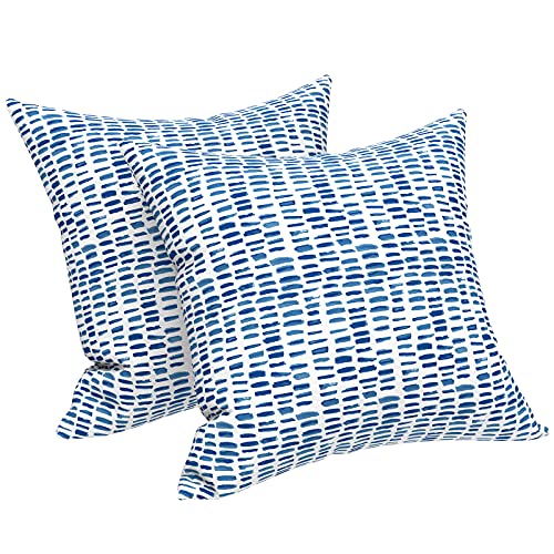LVTXIII Outdoor Pillow Covers ONLY Square Throw Pillow Covers Modern Cushion Cases for Sofa Patio Couch Decoration 18 x 18 Inch Pack of 2 Pebble Blue
