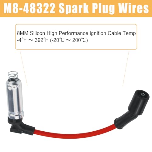 MANUTEX 41-110 Iridium Spark Plugs & M8-48322 Spark Plug Wires for 5.3 6.0L 6.2L Chev-y GM-C Silve-rado Subu-rban Avalan-che Cadi-llac Escal-ade Yu-kon Sierra V8 LS Truck Red (Pack of 8) - Image 3