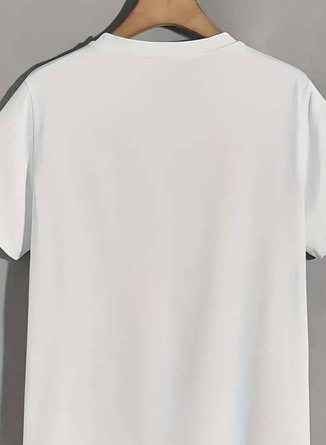 Men's 100% cotton comfortable top, men's National Day printed T-shirt, short sleeve, crew neck, half sleeve, loose and casual, suitable for travel, holiday gifts, lightweight summer T-shirt - Image 2