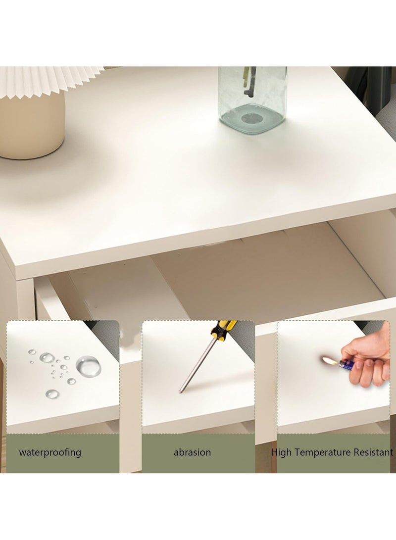 Beauenty White Mid Century Modern Nightstand, Wood End Table for Living Room, Bed Side Table, Night Stand with Drawer and Shelf, Sturdy Construction, Easy Assembl (Single-layer single drawer) - Image 3