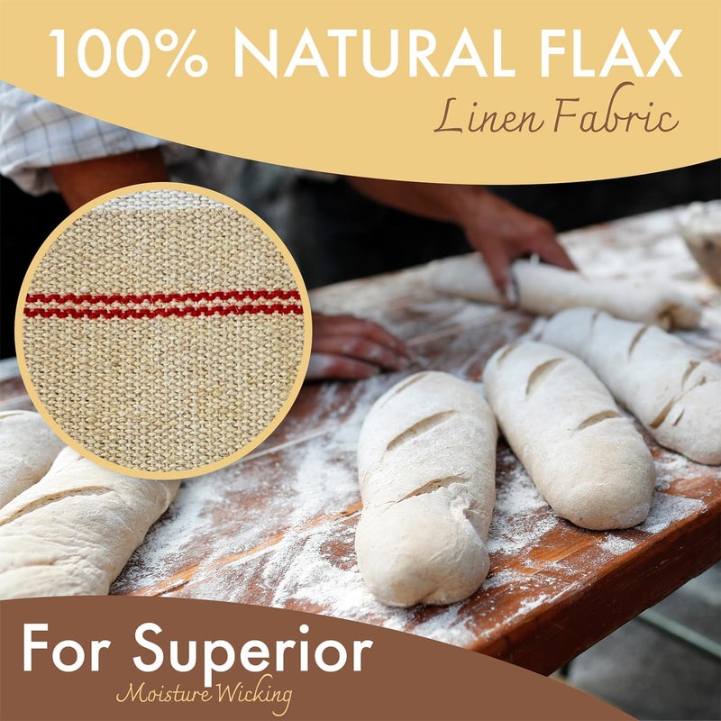 Shop Square Professional Bakers Couche Extra Large 35" x 26" Heavy Duty Canvas Weight Linen Proofing Cloth - 100% Natural Flax Linen - with Bonus Storage Bag - Image 5