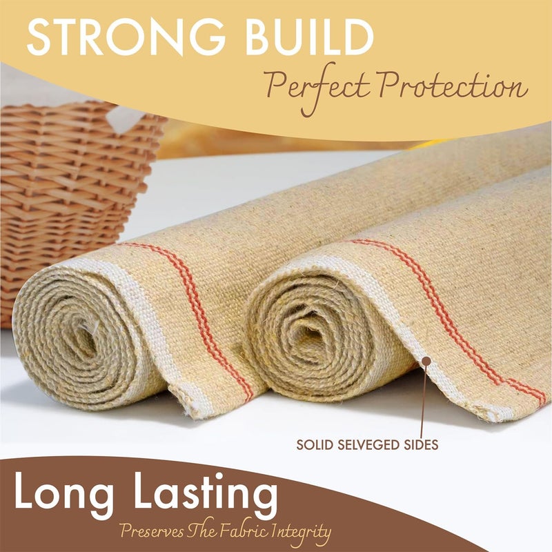 Shop Square Professional Bakers Couche Extra Large 35" x 26" Heavy Duty Canvas Weight Linen Proofing Cloth - 100% Natural Flax Linen - with Bonus Storage Bag - Image 3