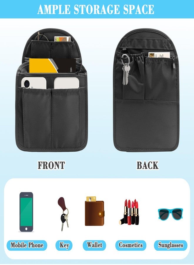 ACOSIY Mini Backpack Organizer Insert Foldable Shoulder Bag Divider for Men Women Small Inner Bag Organizer with Multi Pockets for Travel Rucksack Handbag Purse (Black) - Image 3