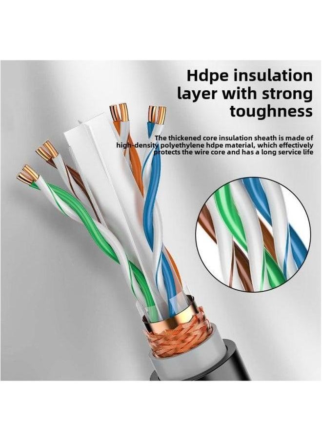 Generic Super Six Outdoor Double Shielded Network Cable 23AWG SFTP Waterproof CAT6A305M Connecting Line-Color:Black-Line Length:20M  - Image 3