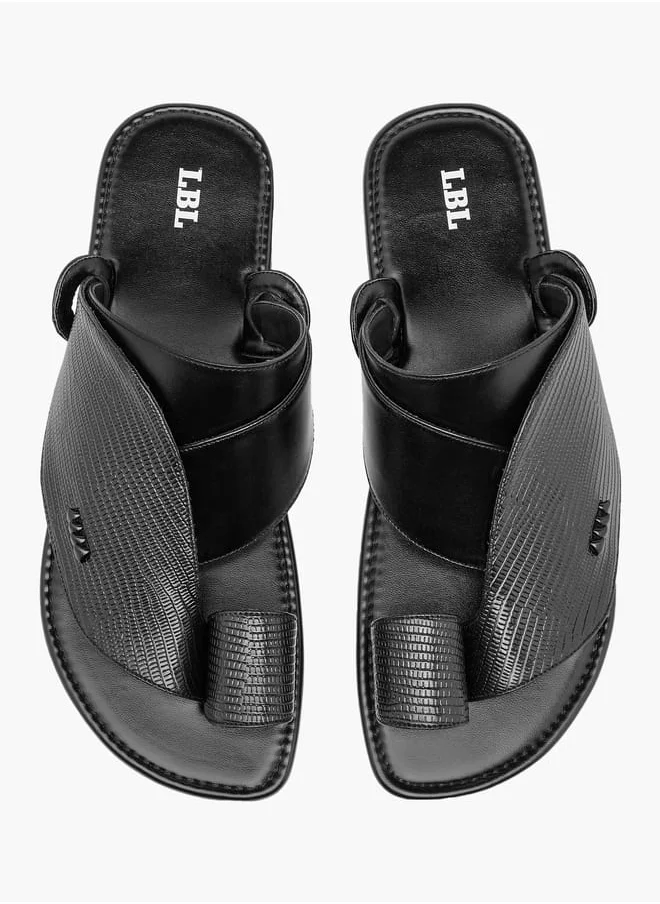 ال بي ال من شو اكسبرس Men Textured Slip-On Arabic Sandals with Toe Loop Ramadan Collection