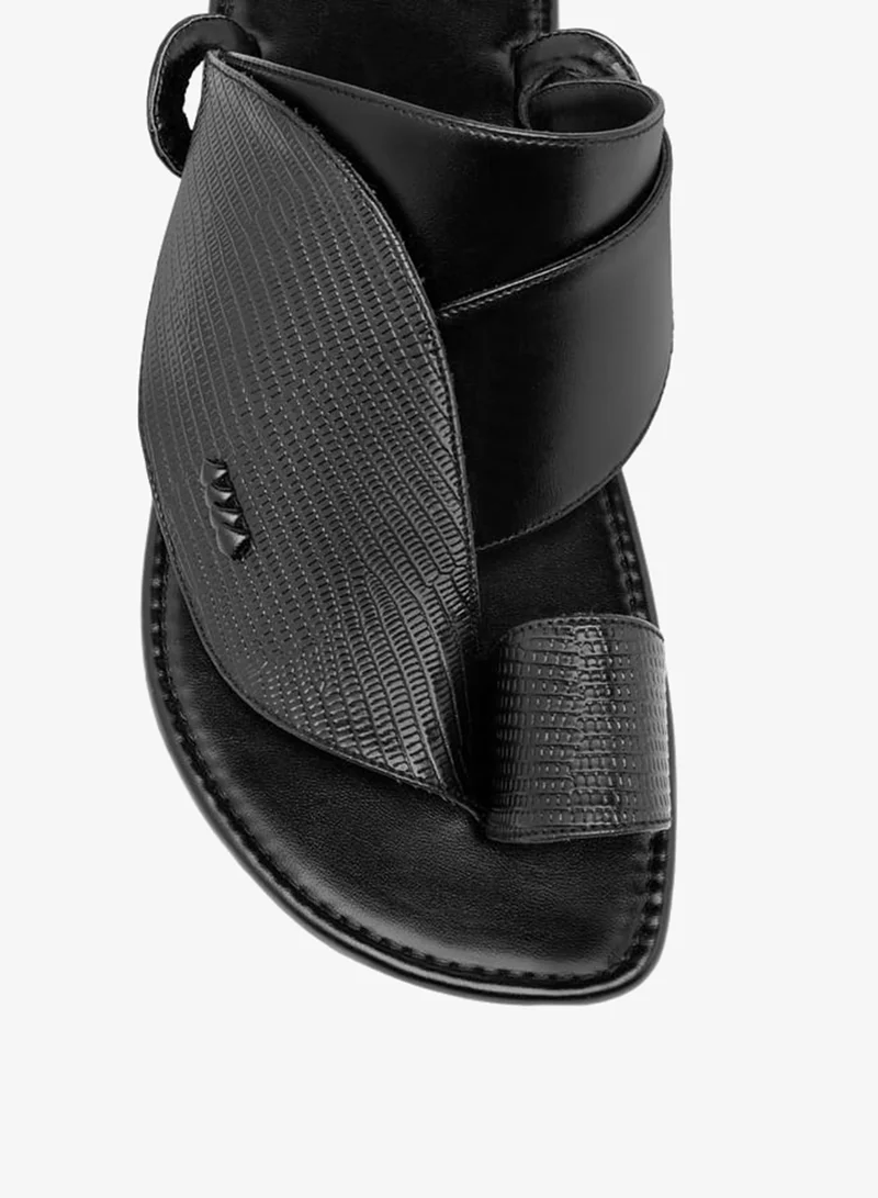 LBL by Shoexpress Men Textured Slip-On Arabic Sandals with Toe Loop Ramadan Collection