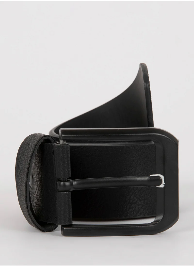 ديفاكتو Rectangular Buckle Faux Leather Jean Belt