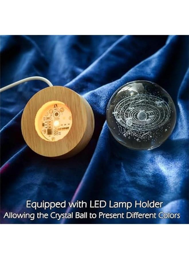 3D Solar System Crystal Ball 60mm Universe Gifts with Laser Engraved Model Astronomy Decor and Gift for Kids, Physics Enthusiasts, and Space Model Collectors