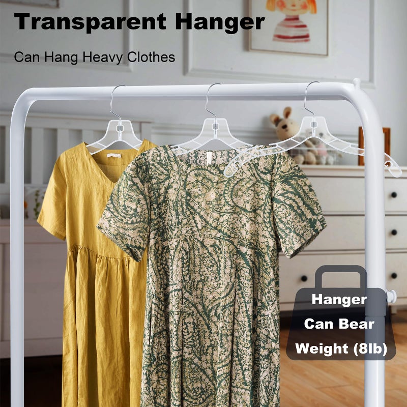 VWV 24pcs Clear Plastic Non-Slip Heavy Duty Hangers for Sweaters, Shirts, Suits, Jackets - Image 5