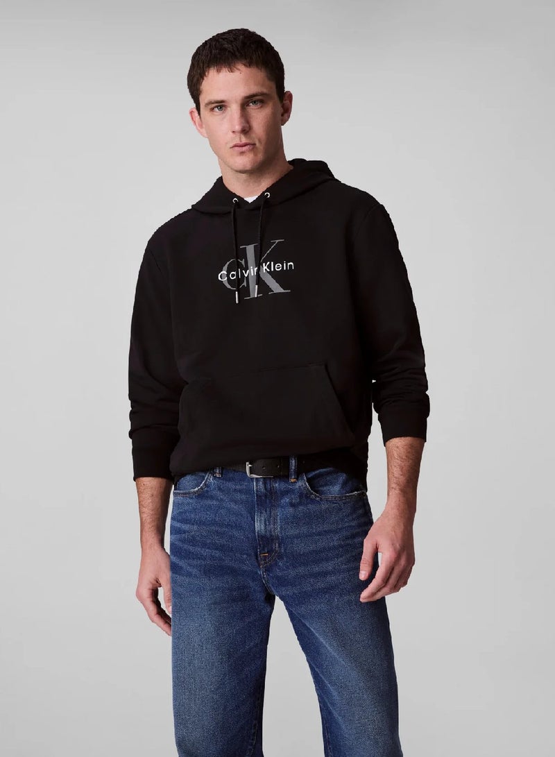 Calvin Klein Jeans Monogram Logo French Terry Hoodie - Image 1