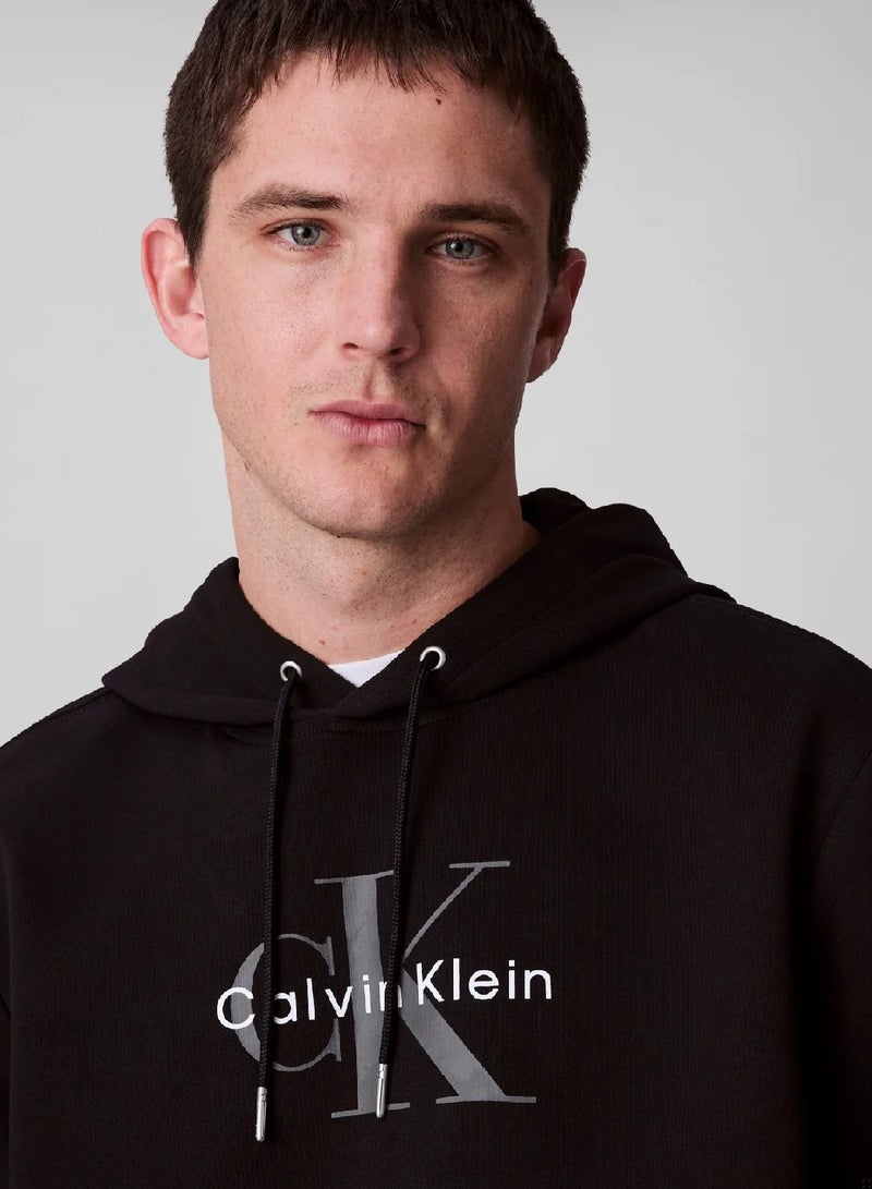 Calvin Klein Jeans Monogram Logo French Terry Hoodie - Image 4