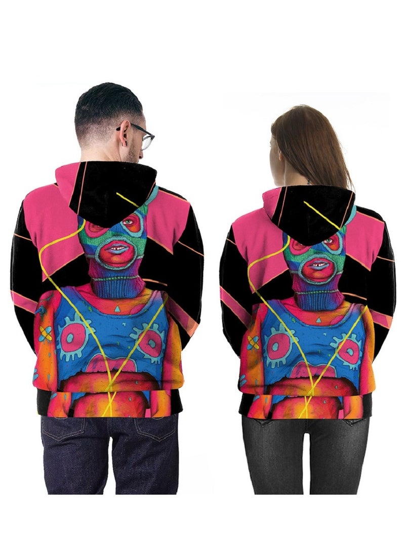 Loquat Single Piece 3D Digital Printed Loose Hooded Sweater  - Image 2