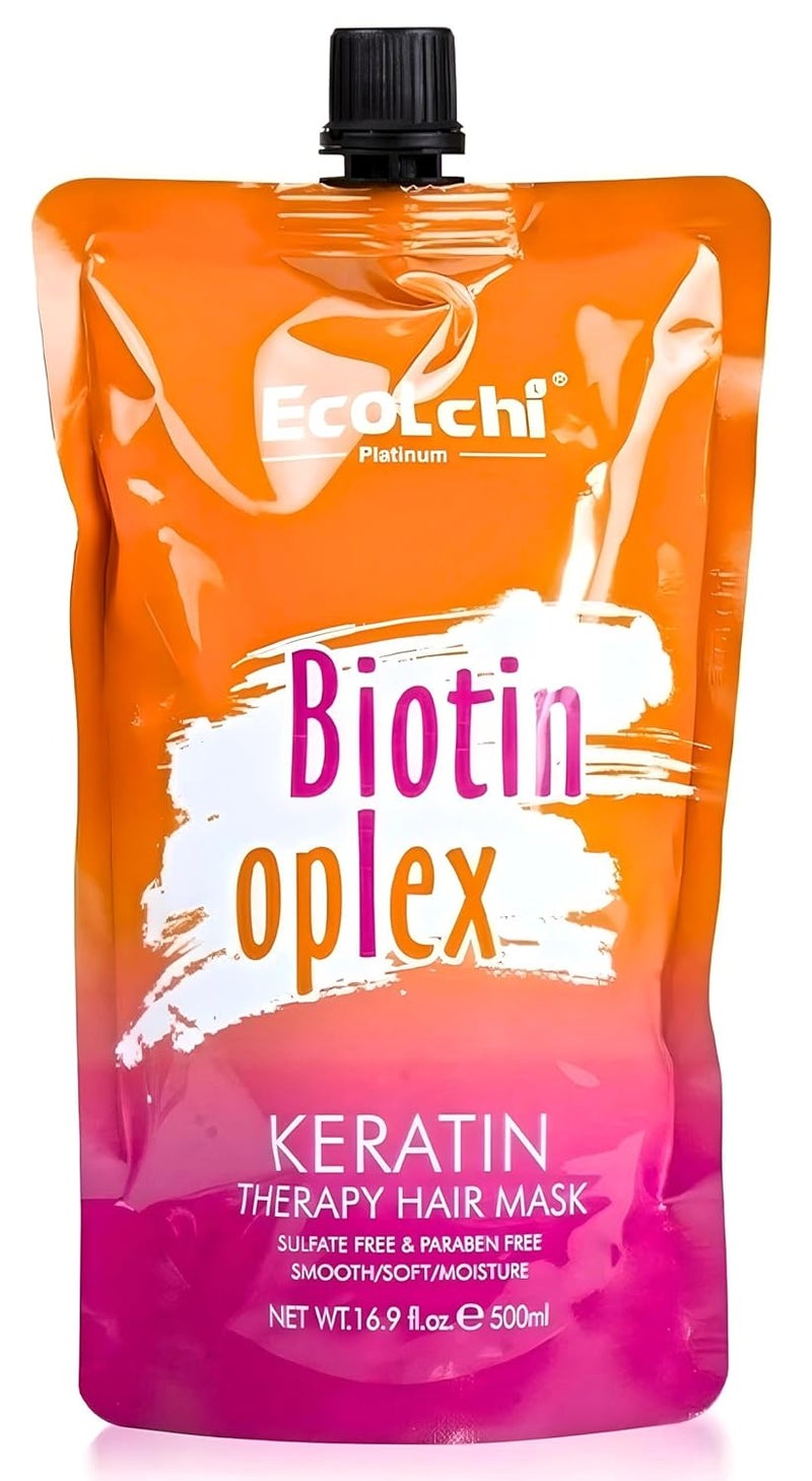 Biotin Oplex Keratin Hair Mask - Amino Acids Repair Hair Mask for Soft Hair Keratin Hair Treatment for Color Damage, Frizz Control - Moisturizing Biotin Mask for Dry Hair - XL Package