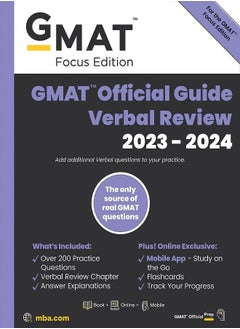 GMAT Official Guide Verbal Review 2023 2024 Focus Edition Includes Book  Online Question Bank   Digital Flashcards  Mobile App