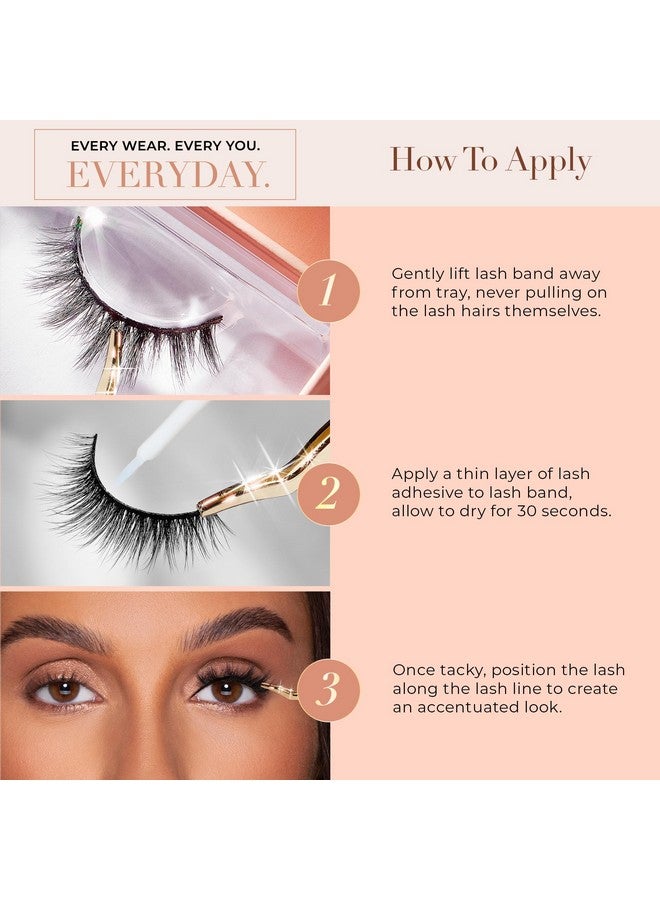 Lilly Lashes رموش ميامي الصناعية اليومية رموش صناعية مظهر طبيعي رموش خفيفة رموش طبيعية قصيرة رموش بشكل دائري بطول 13 مم قابلة لإعادة الاستخدام حتى 20 مرة - Image 3