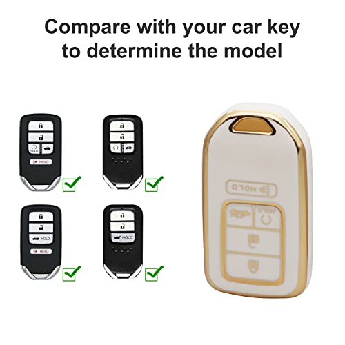 SUNCARACCL for Honda Key fob Cover with Leather Keychain, Soft TPU Full Cover Protection Key Fob Case for Honda Accord Civic CRV Pilot Odyssey Passport Smart Remote Key - Image 2