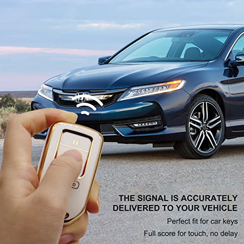 SUNCARACCL for Honda Key fob Cover with Leather Keychain, Soft TPU Full Cover Protection Key Fob Case for Honda Accord Civic CRV Pilot Odyssey Passport Smart Remote Key - Image 5