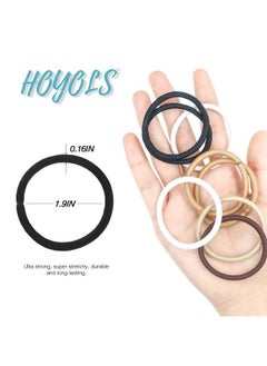 HOYOLS HOYOLS Black Hair Elastics Ties, No Metal Ponytail Holders Bands Elastic Braided Thick for Women Girl Thick Fine Curly Hair 50 Count  - Image 2